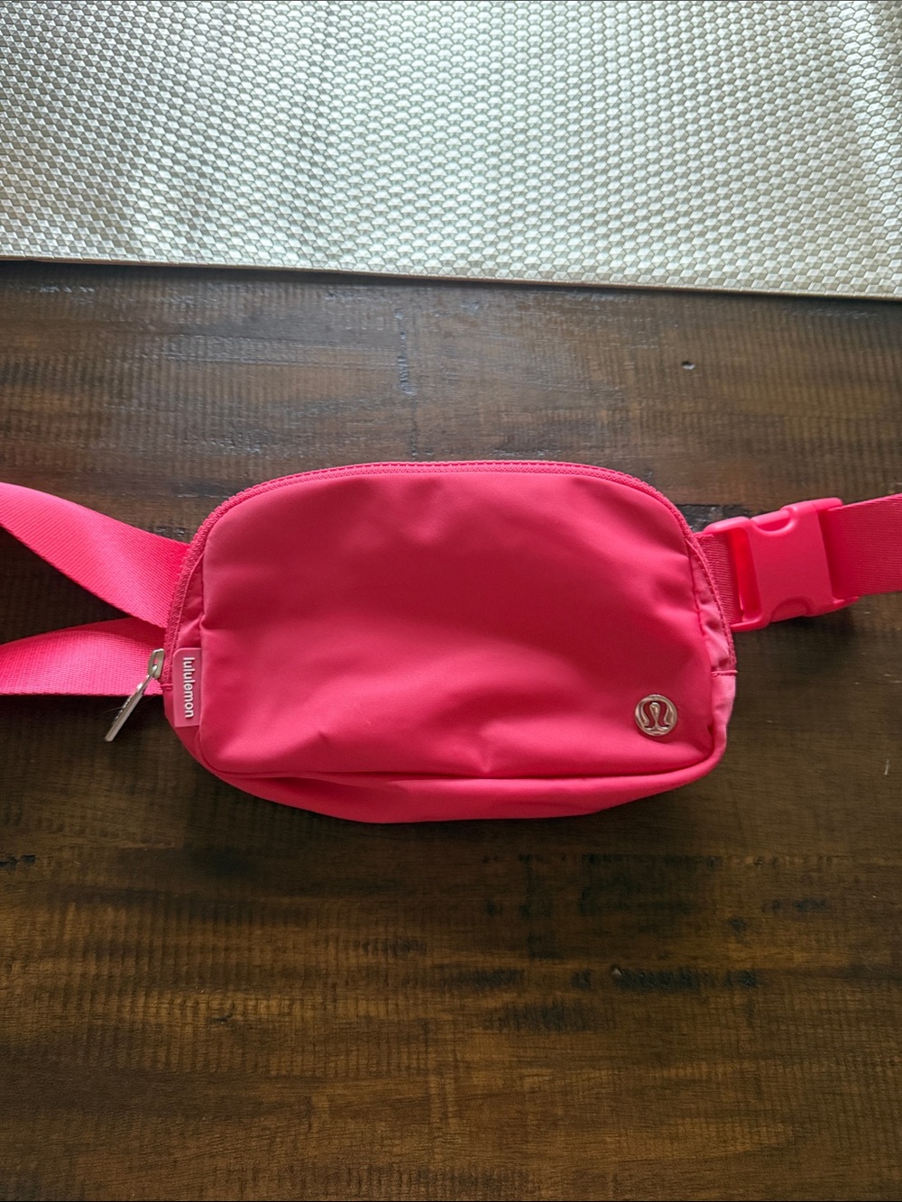 lululemon athletica Hot Pink Belt Bag with Silver Logo